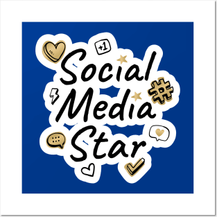 Social Media Star Text Design Posters and Art